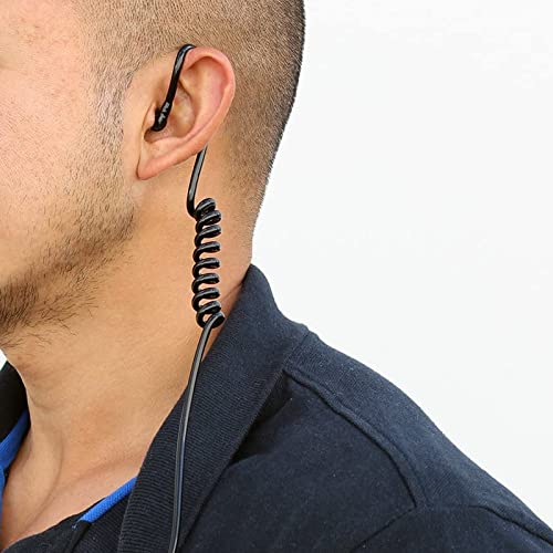 Acoustic Coil Tube Earpieces for Walkie Talkies - Black - 10 Pack
