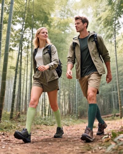 Compression Socks 4 Pairs Knee High 15-20mmHg - Small-Medium Green