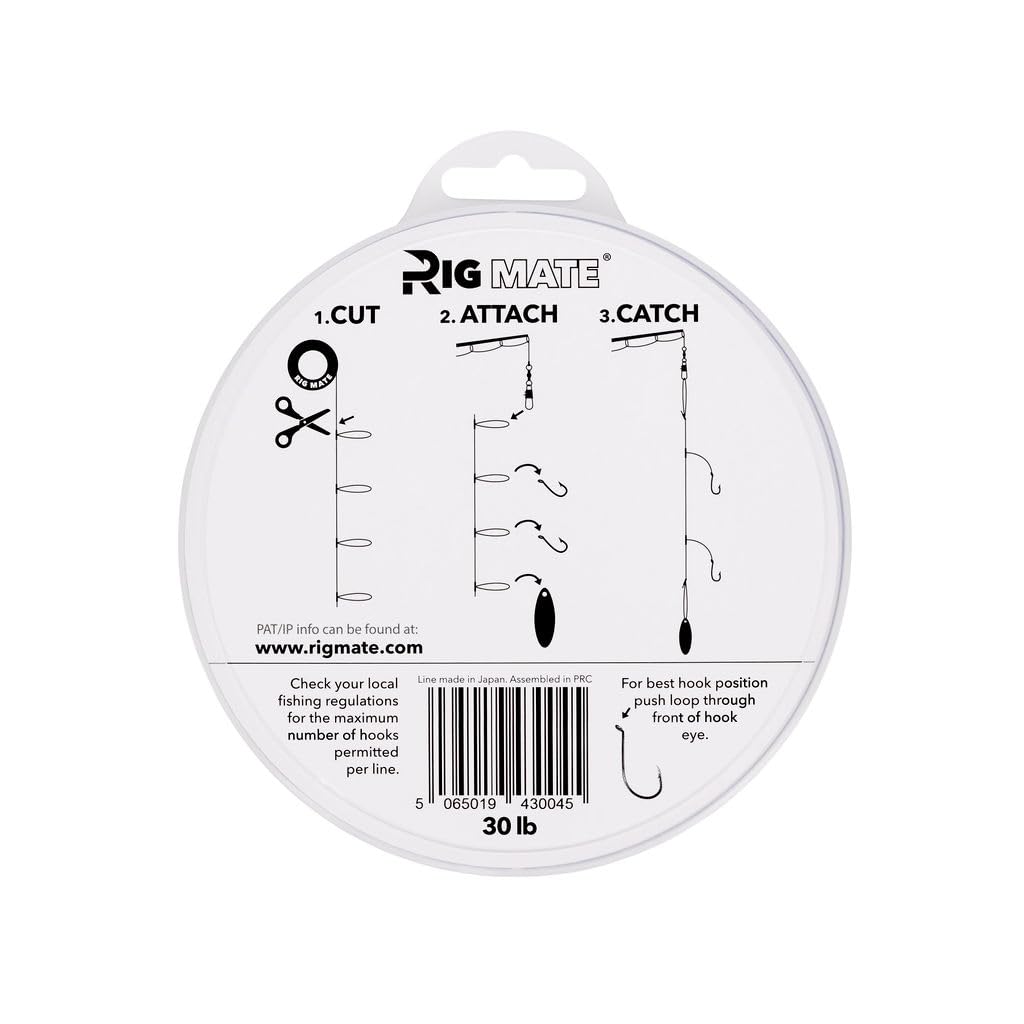 30 lb Pre-Tied Dropper Loop Rigs. Fishing Line Spool. Loops 18 Inches Apart with 5.5 Inch Loop Size. Perfect for Saltwater & Freshwater Fishing. Perfect for Snapper & Other Bottom Feeding Fish.
