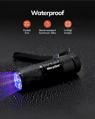 UV Blacklight Flashlight 395nm with 9 LEDs for Pet Urine & Stain Detection
