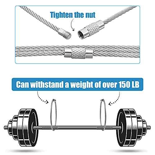 Shimeyao Wire Keychain Cable Metal Wire Cable Key Ring 6" Stainless Steel Loop Luggage Tag for Outdoor Hiking Items Hanging