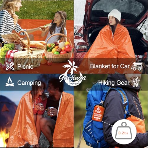 Emergency Blankets for Survival 3 Pack - Orange, Extra Large & Thick