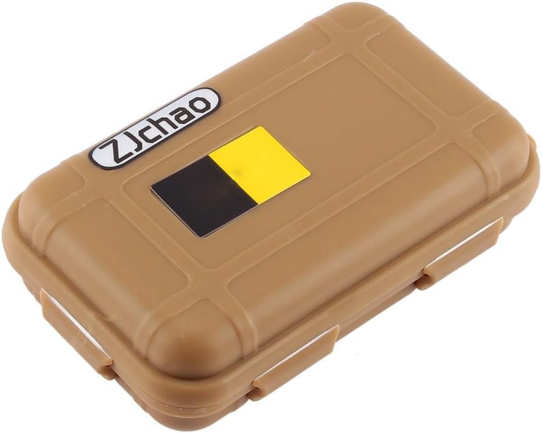 Outdoor Shockproof Box, Plastic Tool Box Enclosure Airtight Survival Case Container Storage Travel Sealed Container Carry Box for Travelling Camping Fishing (L, Mud Color)