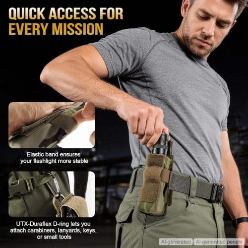 OneTigris Camocolor Tactical Flashlight Holster Molle Nylon Belt Holder