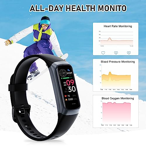 Moremore Black Fitness Tracker with Heart Rate, Blood Pressure & Sleep Monitoring