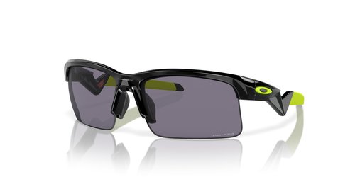 Oakley Youth OJ9013 Capacitor Rectangular Sunglasses, Polished Black/Prizm Grey, 63 mm