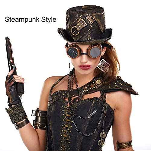 Frienda 3 Pcs Retro Steampunk Cyber Goggles Glasses Mad Scientist Goggles Vintage Victorian Sunglasses Gothic for Cosplay Costumes Adult Women Men(3 Packs)