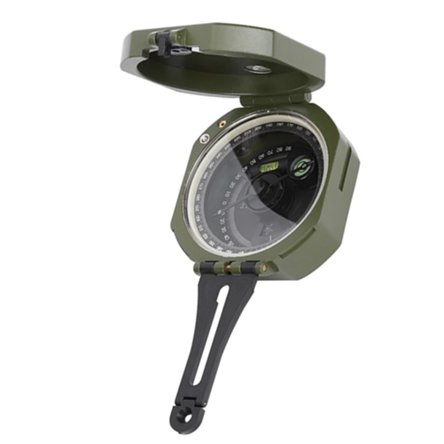 Geology, Professional Lensatic with Fluorescent Display, Magnetic Declination Adjuster, for Geological Survey and Orienteering
