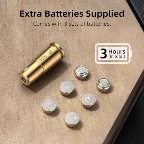 EZshoot Bore Sight Laser 9mm/223 5.56mm/243 308/12-Gauge Red Laser Boresighter with Portable Tin Case and Extra Batteries