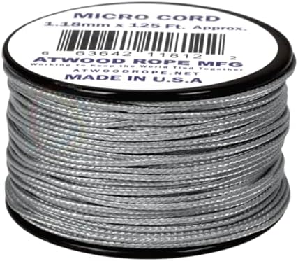 Atwood Rope MFG Micro Utility Cord 1.18mm X 125ft Reusable Spool | Tactical Nylon/Polyester Fishing Gear, Jewelry Making, Camping Accessories