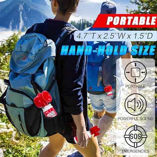 Air Horn 1.4oz 2pcs, Loud Mini Safety Boat Air Horn Can, Sports Event Starting Horn, Mini Small Compressed Blow Fog Bear Air, Celebrate Victory£¨2,Red£©