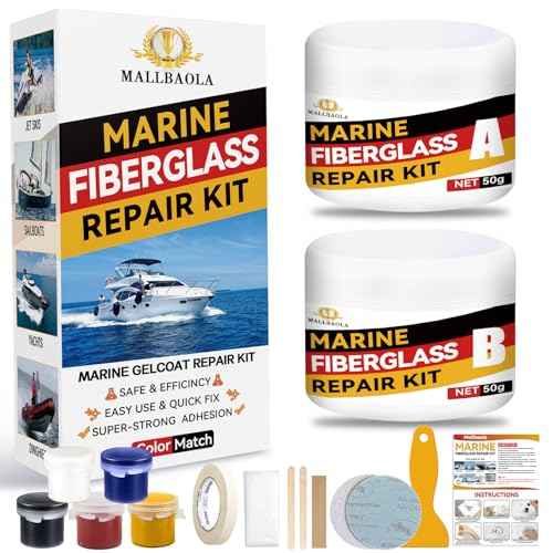 Marine Fiberglass Repair Kit for Boats, Gel Coat Repair Kit for Boats, Fiberglass Boat Repair Kit, Epoxy Filler for Boats, Fiberglass Kit Fix Holes Chips Pit Cracks (Color Match)