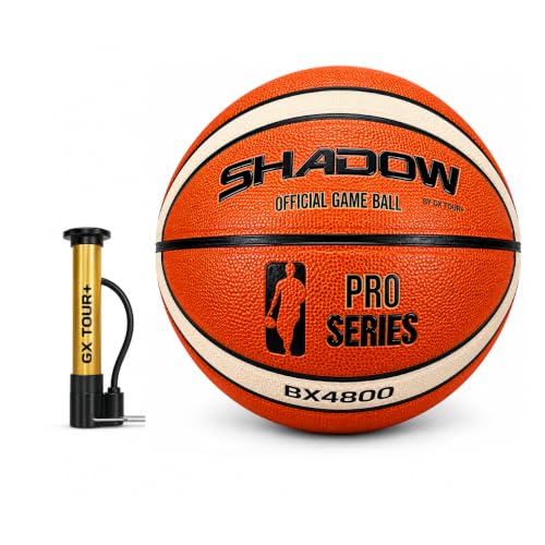 Basketball Shadow Pro Series BX4800 Size 7 GST Leather Orange & Cream with Pump