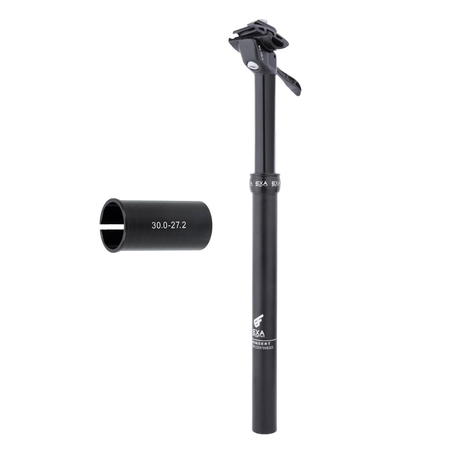 JFOYH EXA Form Upgraded Speed Up 30.0mm Cable-Less Hydraulic Dropper Post with Corresponding Shim/Adapter, 150mm Travel, Consist of 27.2mm Seatpost and 30.0mm Shim