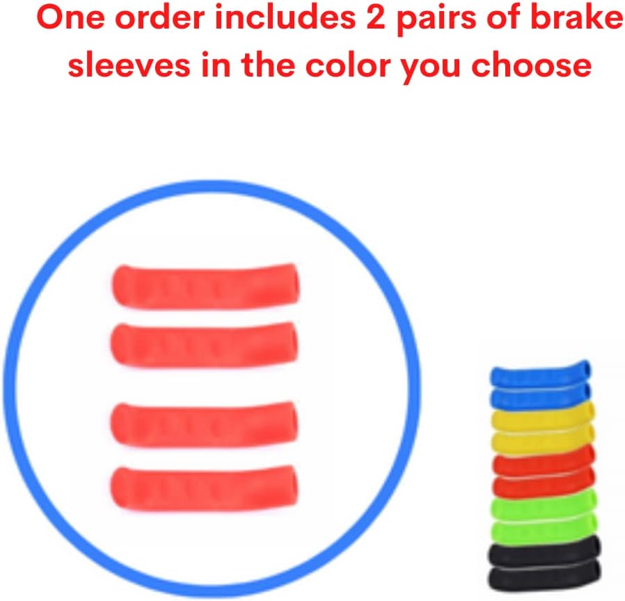 Anti-Slip Shock-Absorbing and Comfortable Brake Handle Silicone Sleeve Universal Brake Lever Protection Cover for Road Bike and MTB，2 Pairs (Yellow)