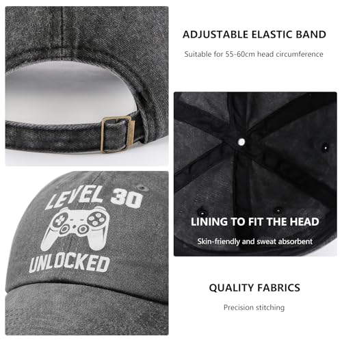 30th Birthday Gifts for Men Women - 30 Year Old Birthday Hat - Grey
