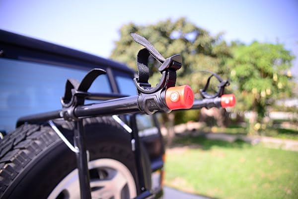 Allen Sports Deluxe 2-Bike Spare Tire Rack - Heavy-Duty Black Bicycle Carrier