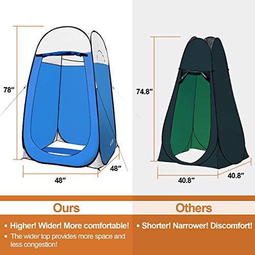 Leader Accessories Blue Pop Up Shower Tent 4x4ft Privacy Camping Shelter