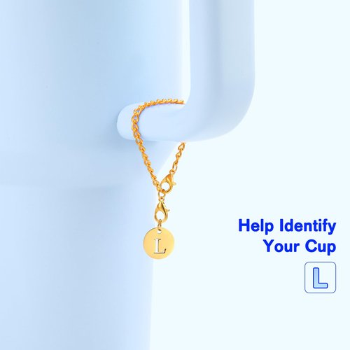 Raymall Letter Charm for Stanley Cup With Handle, Personalized Name ID Initial Letter Charm Accessories For Stanley Tumbler Cup (Letter L)