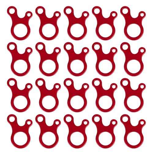 20Pcs Guyline Wind Rope Buckle Aluminum Alloy Guyline Cord Adjuster Tent Tensioners Rope Adjuster Tent Rope Adjusters for Tent Camping Hiking Outdoor Activity