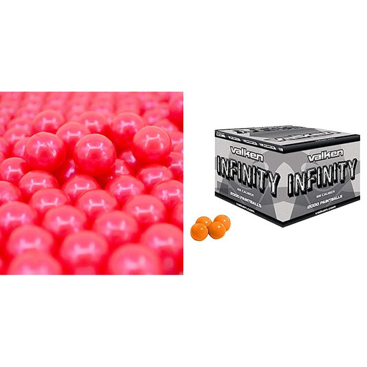 Valken Infinity Paintballs - 68cal - 2,000ct - Pink-Pink Fill & Infinity Paintballs - 68cal - 2,000ct - Orange-Orange Fill