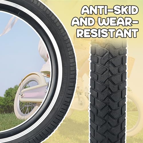 20 Inch Bicycle Tire and Inner Tube Set - Black, 2 Pack with Pry Bars - Suitable for MTB, BMX, Kids Bikes - Variation: Black/2 Tires + 2 Tubes