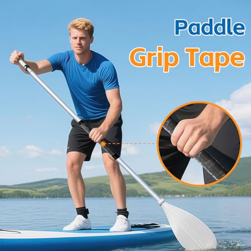 Black Non-Slip Paddle Grip Tape for Canoe SUP Oars - 1in x 16.4ft