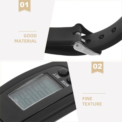 Silicone Fitness Tracker Watch: Electronic Pedometer Bracelet for Men, Women, and Kids - Ideal for Walking (Black)
