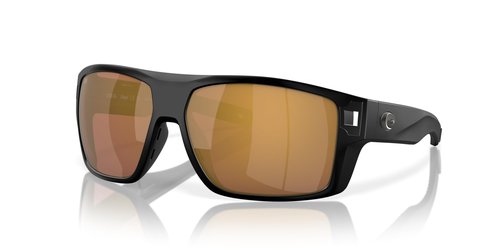 Costa Del Mar Diego Sunglasses, Matte Black/Gold Mirrored 580G, 62 mm