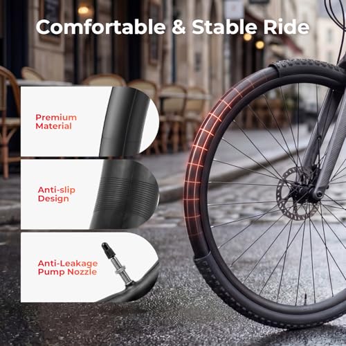 700x25-32c Bike Inner Tubes 2 Pack with Presta Valve for Road Bikes
