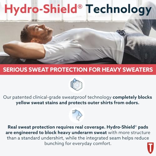 Men's Slim Sweatproof Undershirt Medium White - Odor & Sweat Blocking Rayon V-Neck