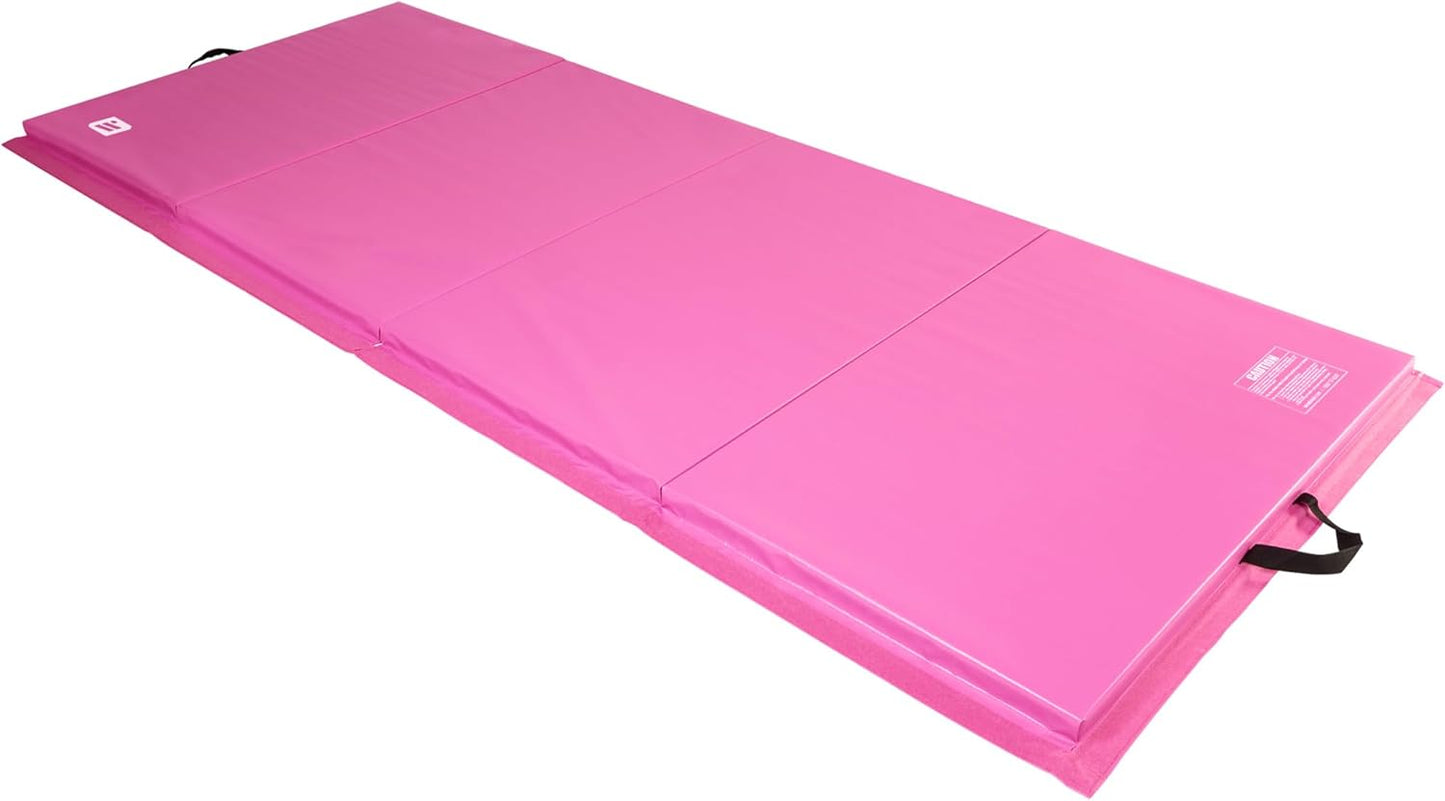 4ft x 10ft x 2in Fitness Mat - Lightweight, Foldable Exercise Mat for Personal Use
