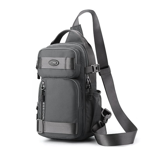 Aoyom Men's Crossbody Backpack Chest Bag Shoulder Bag Men's Camping Hiking Cycling Outdoor Travel Waterproof Bag (Grey)