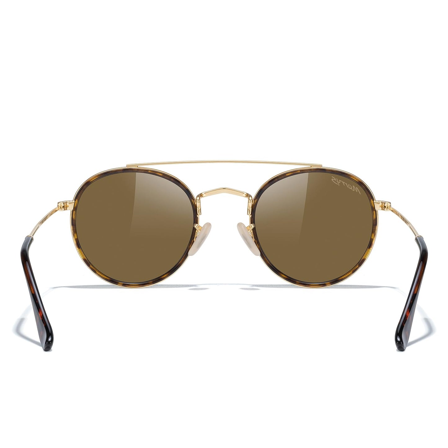 MERRY'S Retro Round Polarized Sunglasses - Unisex Double Bridge Sun Glasses