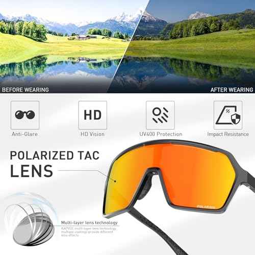 KAPVOE Polarized Cycling Glasses Men Women Sports Sunglasses Mountain Bike Baseball MTB Running Fishing Golf Driving - K335