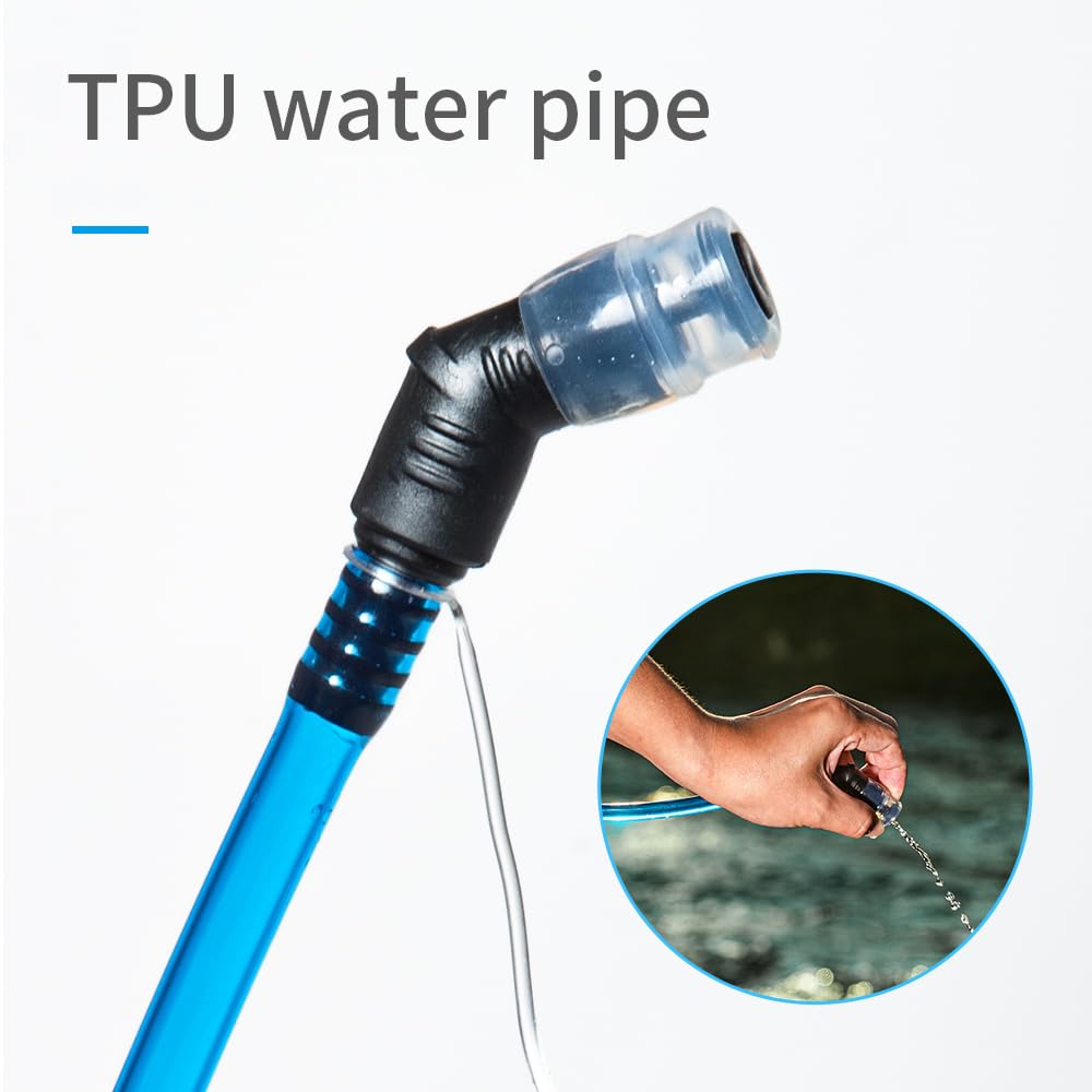 AONIJIE Foldable Hydration Bladder Water Reservoir 1.5L 2L 3L Leak Proof Easy Clean BPA Free Suitable for Bicycling Hiking Camping Hunting Running (Blue,2L)