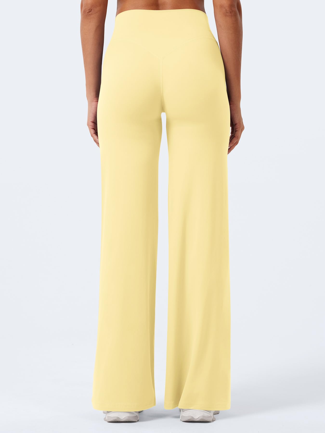 YEOREO Workout Leggings Womens No Front Seam Straight Leggings 31.5" High Waist Buttery Eddiy Gym Yoga Pants Butter Yellow XXS