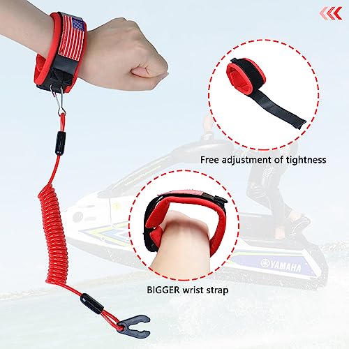 Boat Kill Switch Lanyard Wrist Strap for Yamaha Jet Ski - Red