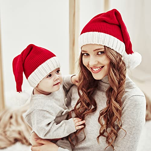 Women's Santa's Knit Beanie - Holiday Winter Hat, Soft Family Matching Xmas Gift - Adult