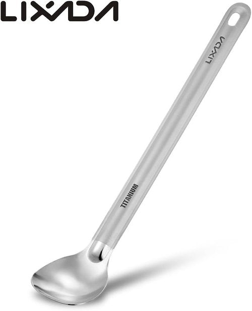 Lixada Titanium Long Handle Spoon - Lightweight Camping Spoon for Outdoor Picnic, Backpacking, Hiking & Travel - 1/2Pcs