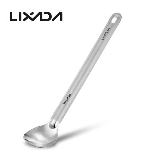 Lixada Camping Cup Pot 750ml Stainless Steel Water Cup Mug with Titanium Long Spoon Foldable Handles and Lid for Outdoor Camping Hiking Backpacking