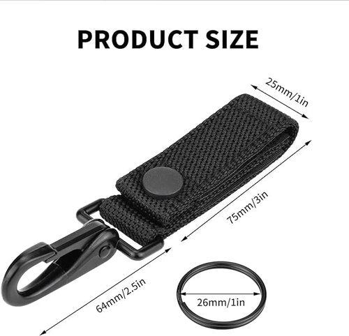 MAYMII·HOME 2 Pack Heavy Duty Tactical Belt Keeper Key Holder for 2" and 2¼" Wide Belt, Strong Metal Police Key Clip Keychain, Military Molle Hook,Police Military Equipment Accessories