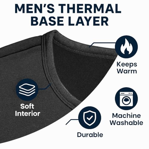 Polar Extreme Men's Thermal Base Layer Set, Ultra Soft, 2-Piece Moisture-Wicking Warm Underwear for Cold Weather