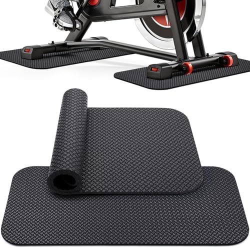 Double-Sided 5MM Non-Slip Exercise Bike Mat for Peloton & Rowing Machines - Space-Saving Floor Protector