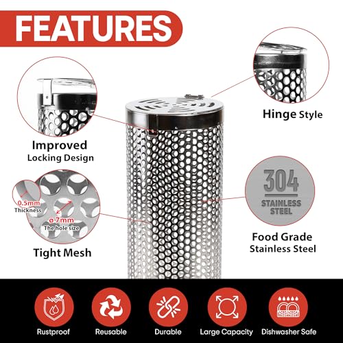Heavy Duty Stainless Steel BBQ Baskets Set for Outdoor Grilling, 360° Rotation