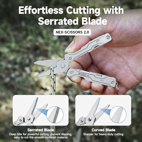 Mini Keychain Multitool with Scissors & 8 Functions - Purple S0
