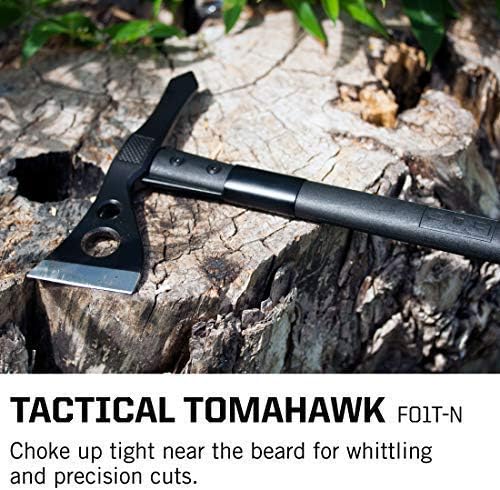 Survival Hawk Tactical Hatchet - Multi-Purpose Outdoor Tool with Fire Starter & Paracord Handle (SK1001-CP), Black