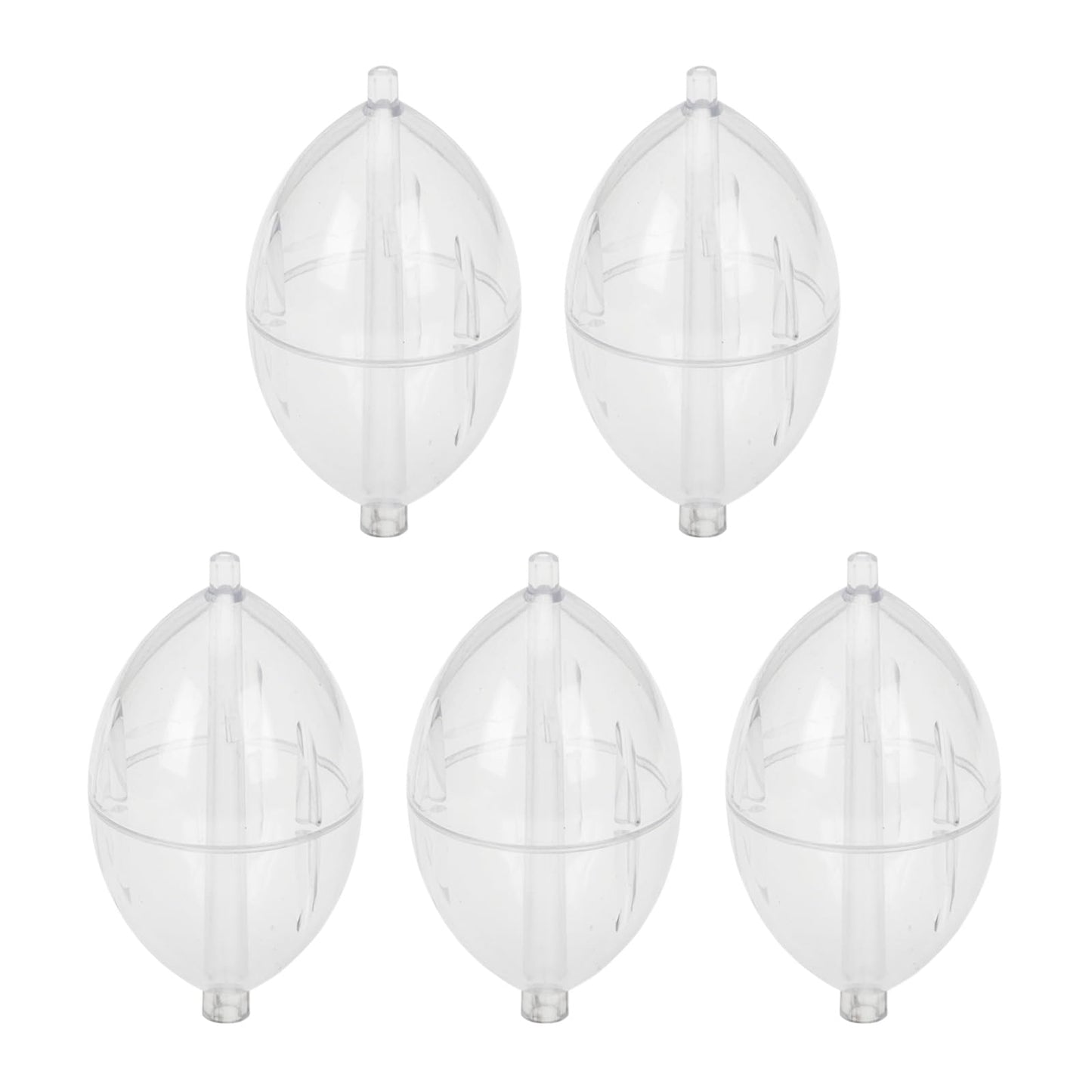 FGDTREE 5Pcs FishingsCastings Bobbers Spin Float Fishing Clear Float Plastics Oval Ball Strikes Easy to Use Fishing Clear Float Buoys Slip Bobbers Strikes