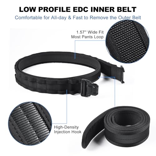 WarBull Tactical Molle Belt with Quick Release Buckle - Black, M (33-37" Waist)
