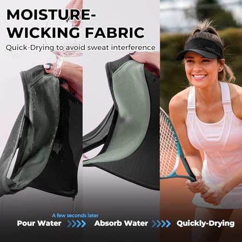 Lightweight Sports Sun Visor Hat for Men and Women - One Size, Black